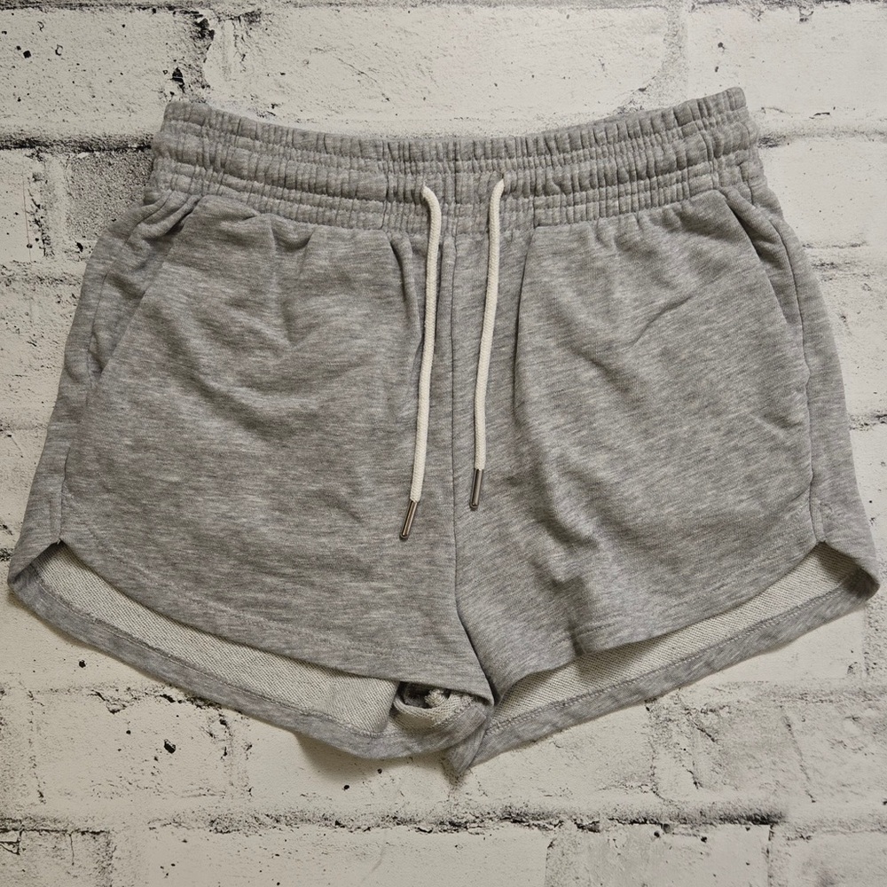 H&M Gray Drawstring Sweat Shorts Size Small Elastic Waist Lounge Athleisure